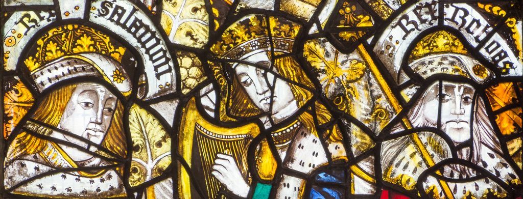 Medieval stained glass of Old Testament kings.